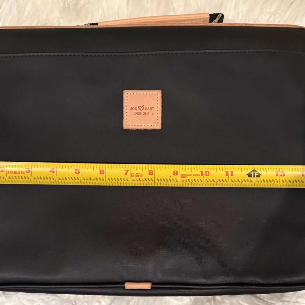 Jon Hart Black Canvas and Leather Padded Laptop 15 inch Case, Pre-loved like New - Picture 7 of 11